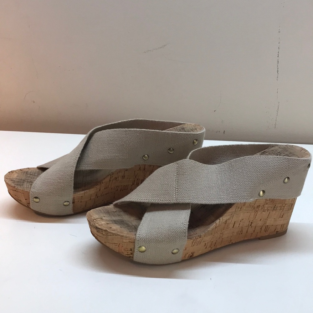 Lucky Brand Tan Platform Sandals Size 10 - Picture 1 of 8